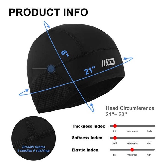 MLD Winter Beanie Hat
Sports Running Motorcycle Cycling Skull Cap Helmet Liner - Picture 5 of 10